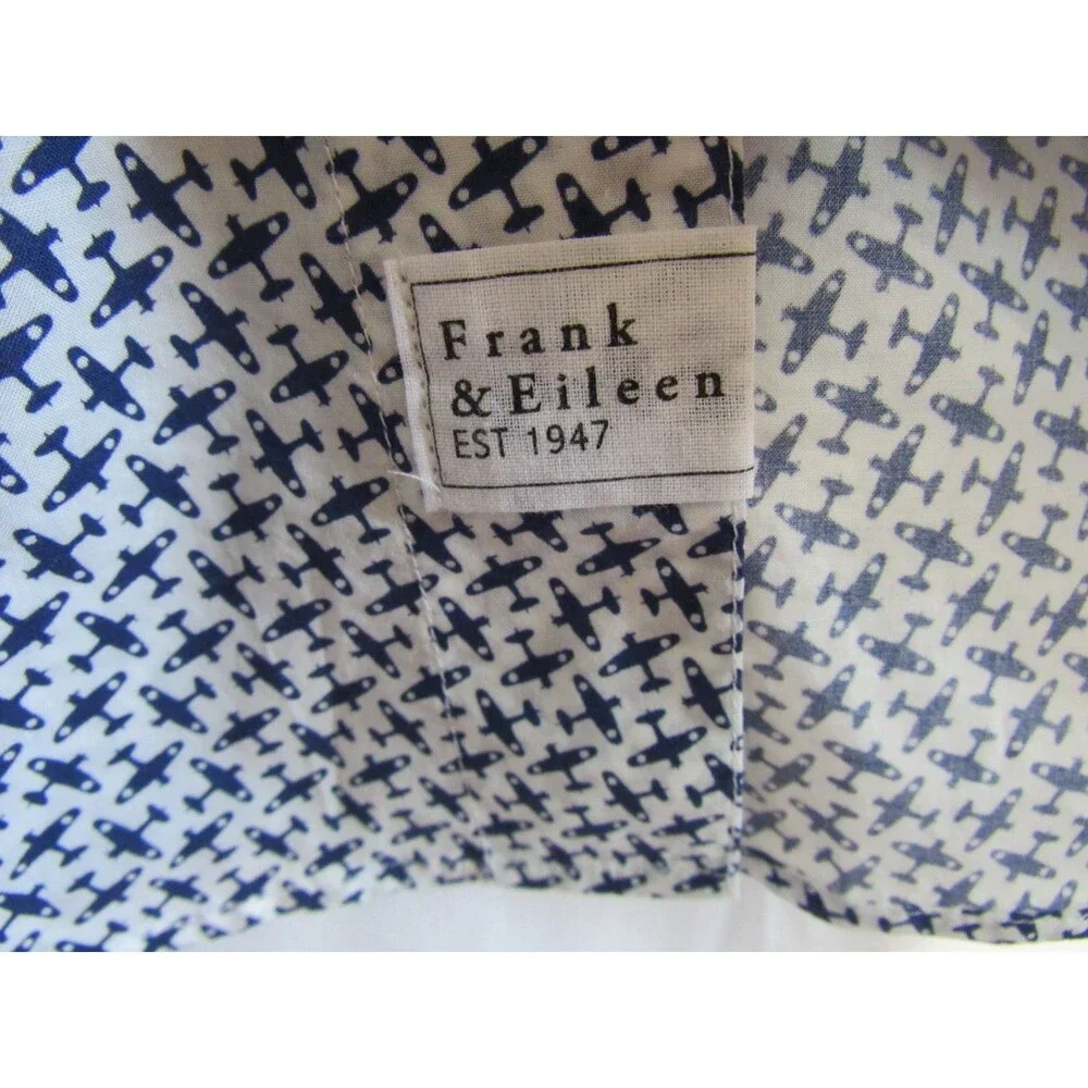 Frank & Eileen Finbar Blue Plane Button Down Long Sleeve Shirt Size Small NWOT